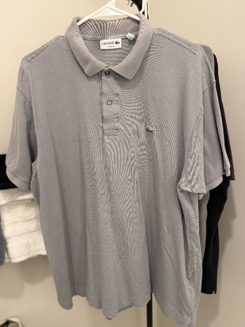 Lacoste Men's Classic Fit Original L.12.12 Polo - Light Gray - Size 7 | XXL